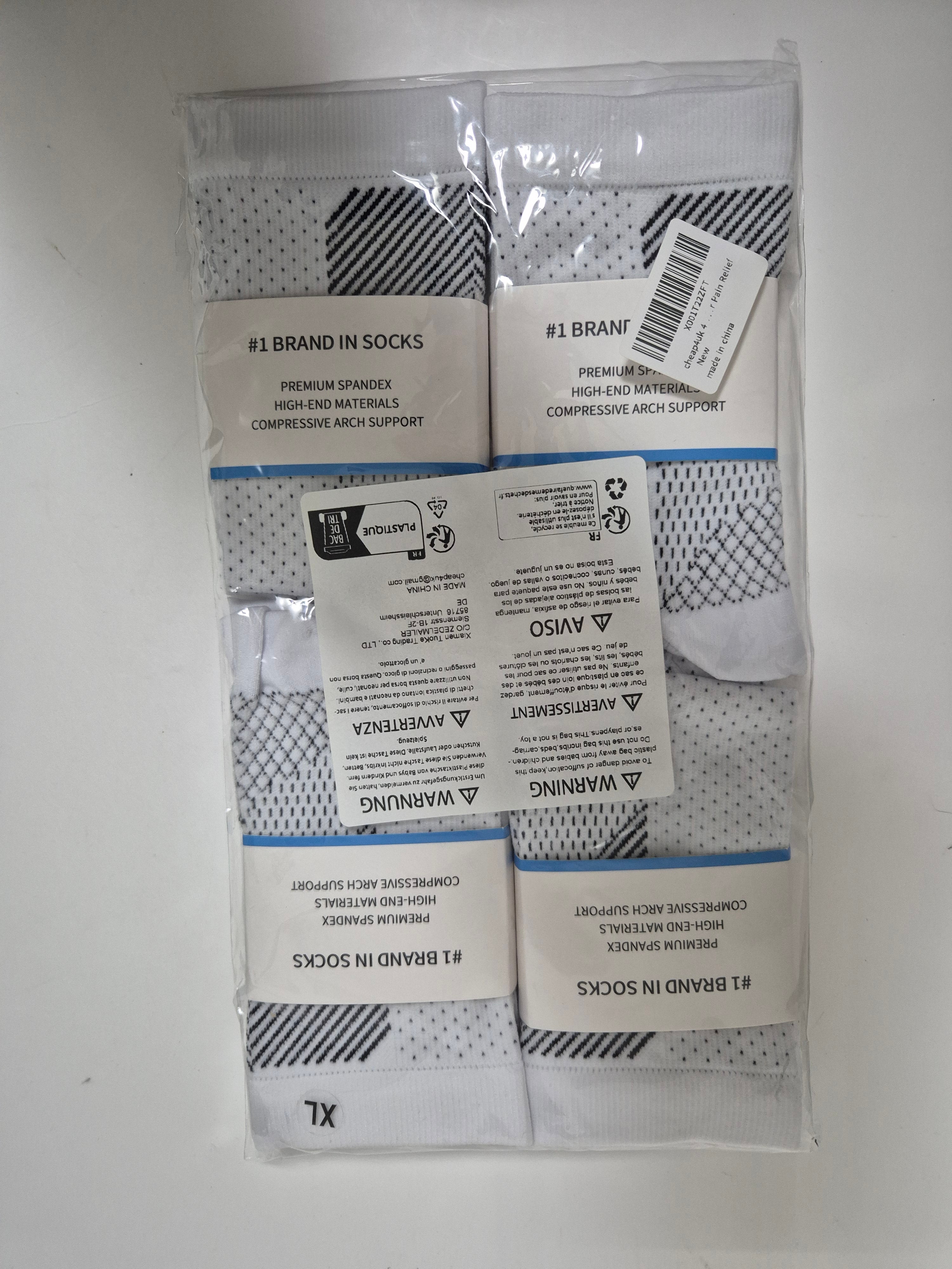 Neuropathy Relief Socks 4-Pack | Compression Socks for Foot Pain, Plantar Fasciitis & Ankle Support for Men & Women - Zeta Store