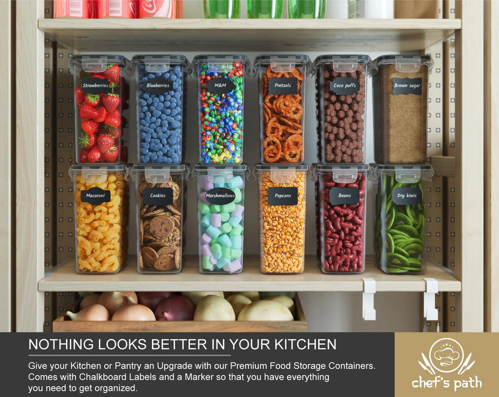 Chef's Path 12-Piece Airtight Food Storage Container Set (2L) | FREE Spoon Set &amp; Labels | Brand New | Kitchen &amp; Pantry Organisation Bargain