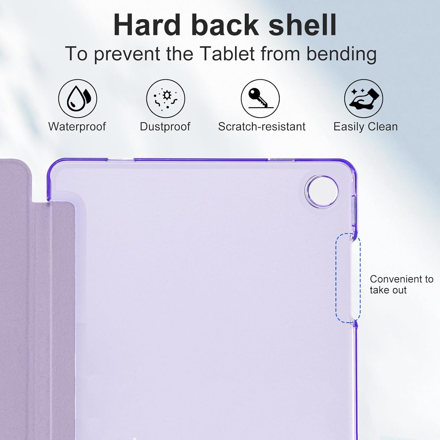 CoBak ultra-slim purple PU leather smart case for Samsung Galaxy Tab A9 Plus 11-inch 2023 with translucent hard back and stand feature