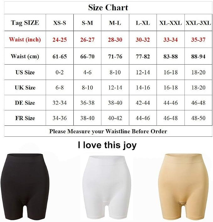 Comfyin Seamless Slip Shorts for Women Size S-M - Smooth Anti-Chafing Boyshorts Under Dresses - White