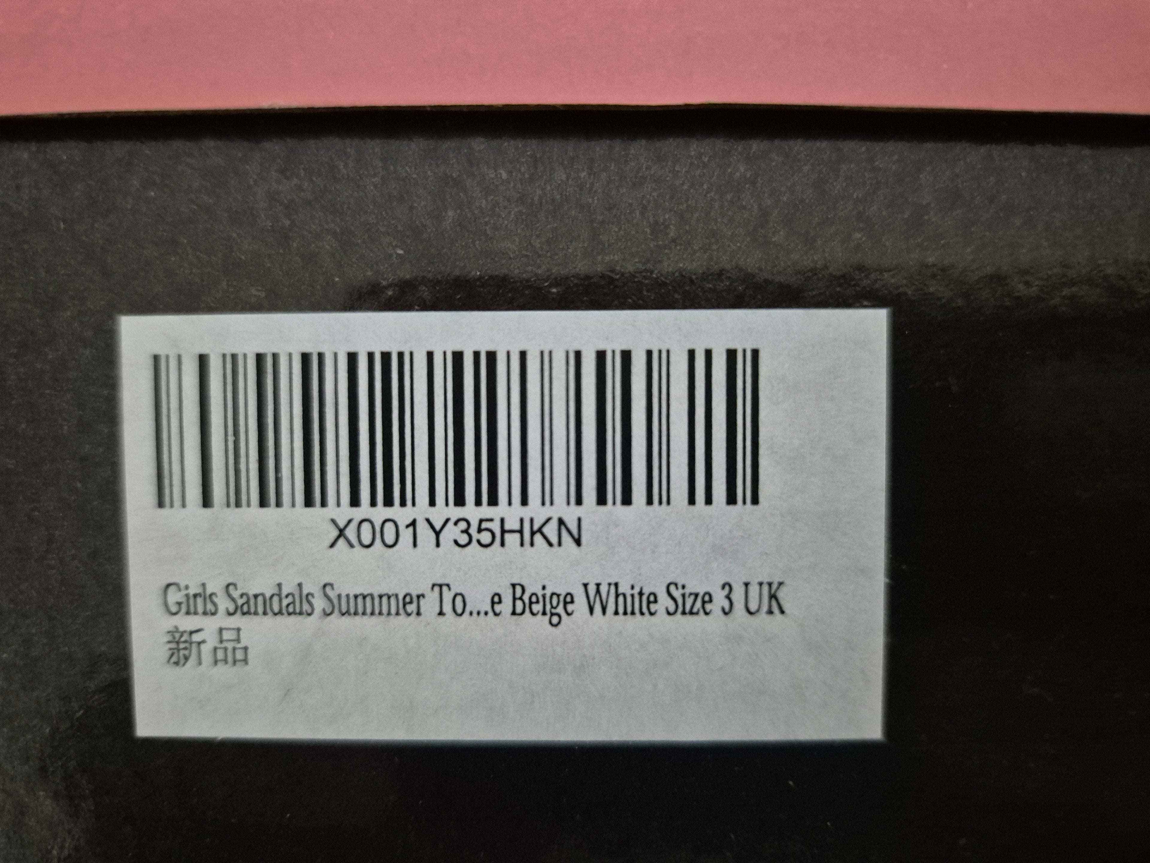 Cozozn Girls Summer Sandals | Fashion Kids Beige & White Shoes | Size 3 UK - Zeta Store