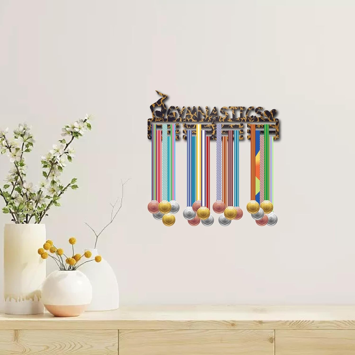 Creatcabin - Medals Holder Hanger Medals Display Rack Fission Metal Medal Shelf Hangers Organizer Medal Frame Wall Mounted For Award Ribbon Lanyard
