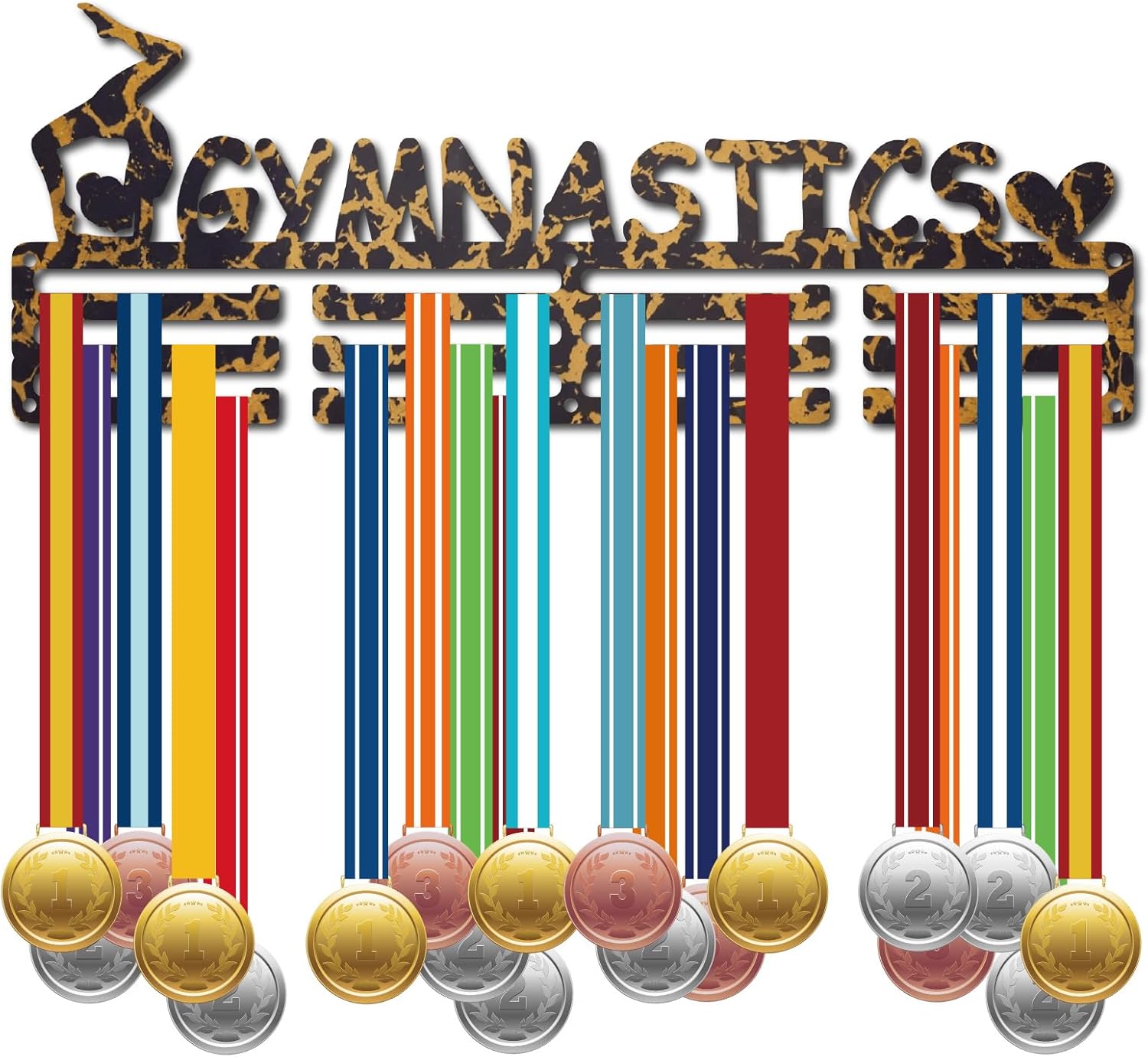 Creatcabin - Medals Holder Hanger Medals Display Rack Fission Metal Medal Shelf Hangers Organizer Medal Frame Wall Mounted For Award Ribbon Lanyard