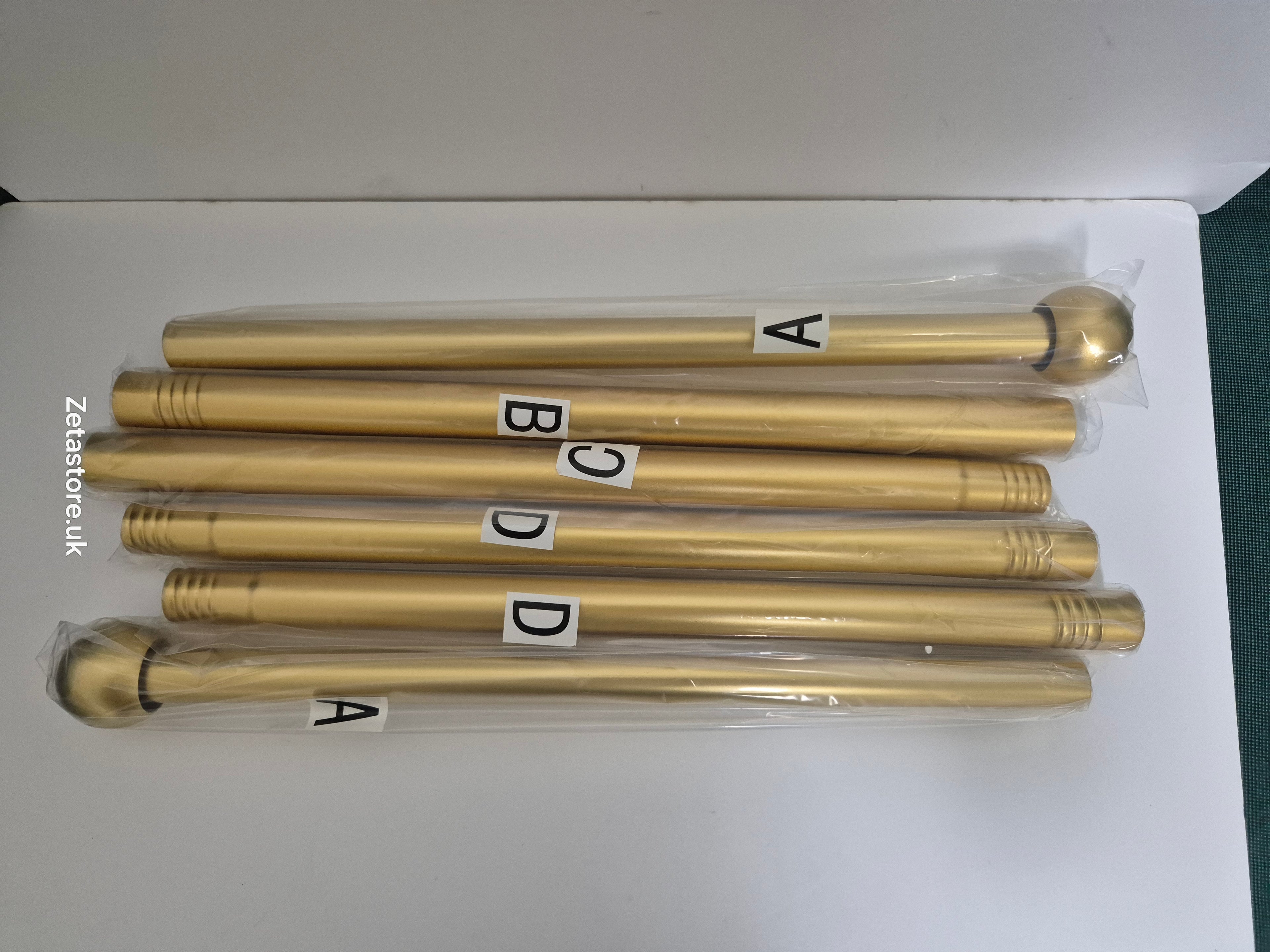 76-210cm Gold Adjustable Curtain Pole Set - Elegant Ball Finials, Heavy Duty Rod, Easy Fit Brackets - Real Bargain!