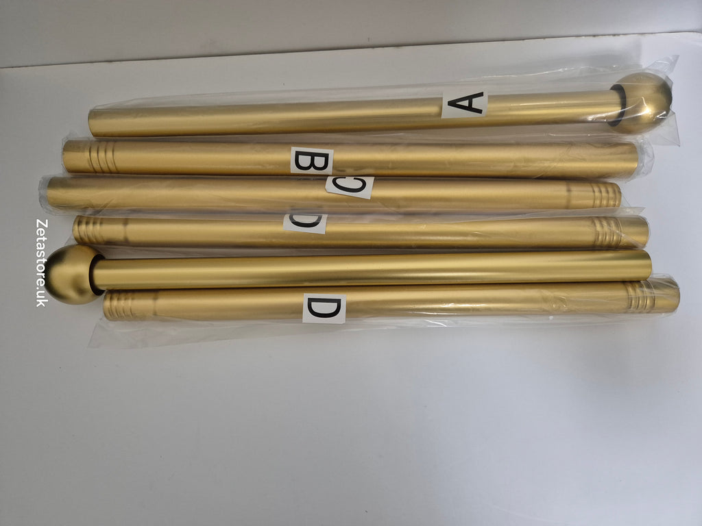 76-210cm Gold Adjustable Curtain Pole Set - Elegant Ball Finials, Heavy Duty Rod, Easy Fit Brackets - Real Bargain!