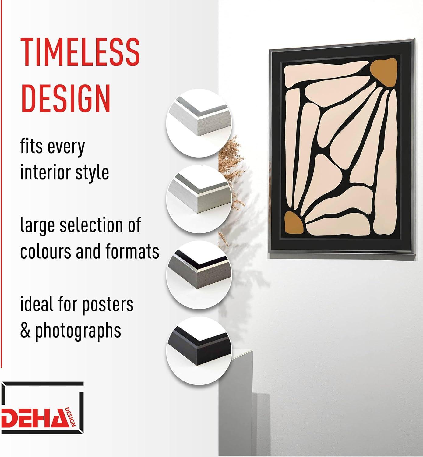 DEHA Boston Silver Aluminium Photo Frame 10x15cm (4x6") with Synthetic Glass - Zeta Store