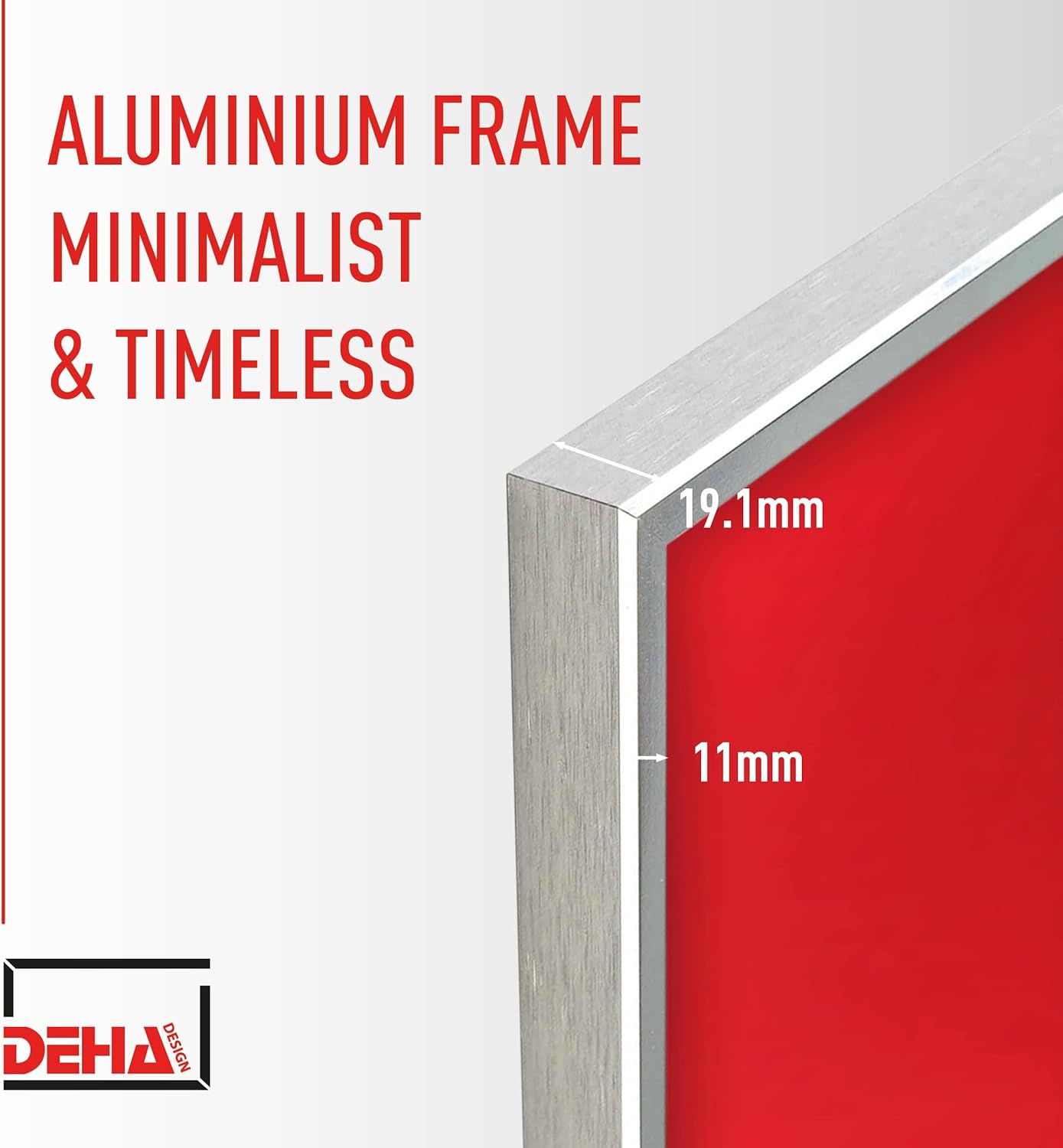 DEHA Boston Silver Aluminium Photo Frame 10x15cm (4x6") with Synthetic Glass - Zeta Store