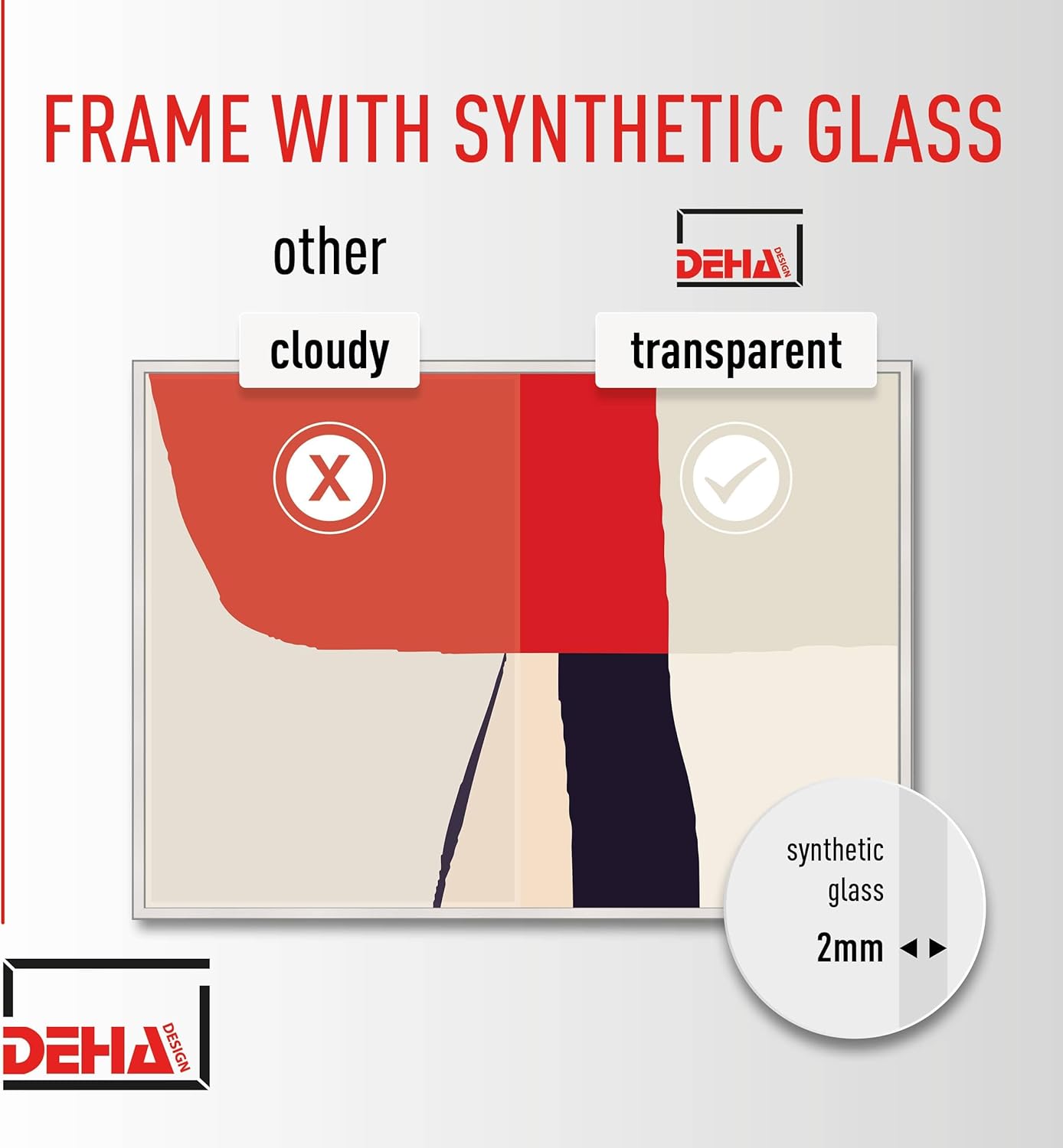 DEHA Boston Silver Aluminium Photo Frame 10x15cm (4x6") with Synthetic Glass - Zeta Store