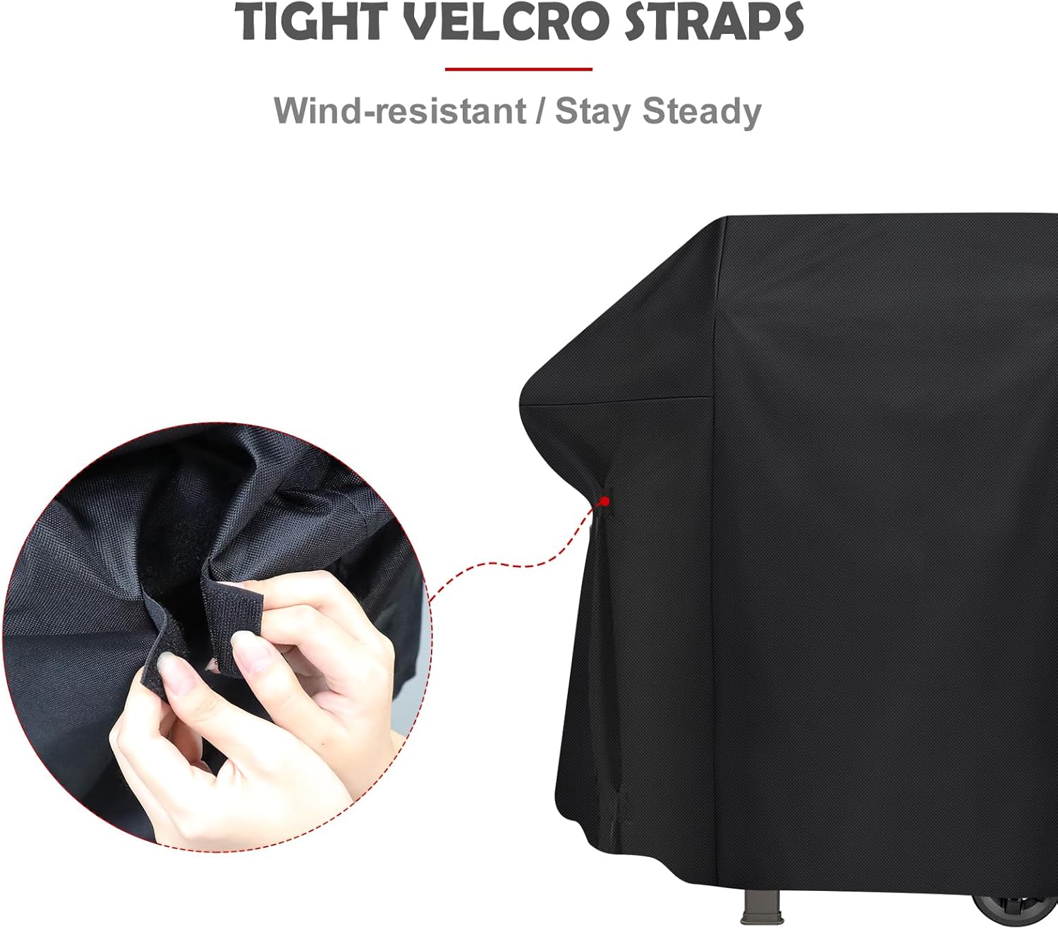 DELIXIKE heavy-duty waterproof and UV-resistant BBQ cover fitting Weber Spirit 200 Series grills, providing durable outdoor protection.