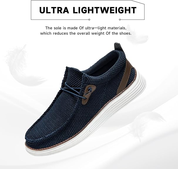 Dlwkipv men's slip-on loafers and sneakers in black, lightweight, breathable, comfortable casual shoes for walking and driving.