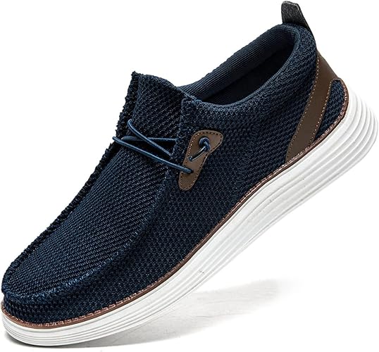 Dlwkipv men's slip-on loafers and sneakers in black, featuring lightweight, breathable, and durable casual shoes for walking and driving.