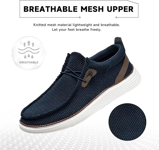 Dlwkipv men's slip-on loafers sneakers, lightweight casual walking moccasins with breathable durable material, size 9.