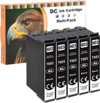 D&C 5XL High-Yield Ink Cartridge Multi-Pack - Total 5 Black - Compatible with Epson XP-2100 XP-4105 WF-2850 & More! - Zeta Store