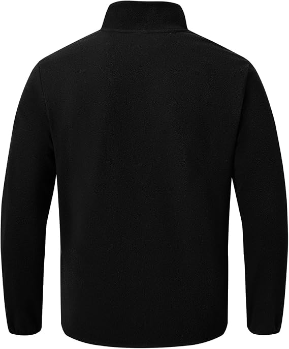 Donhobo Mens Lightweight Fleece Quarter Zip Jacket - Soft Warm Hiking Pullover with Zip Pockets