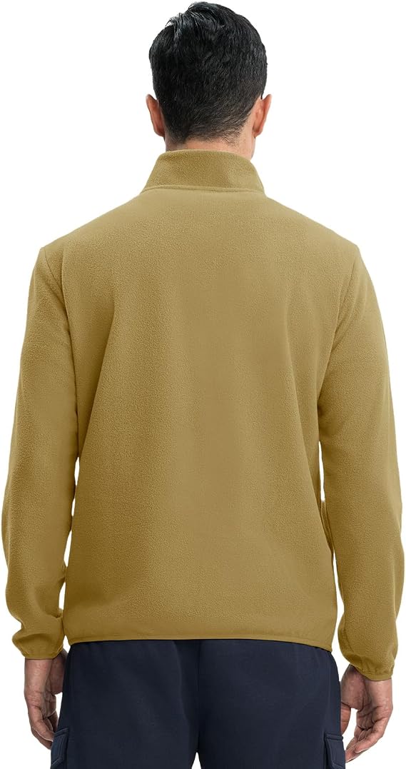 Donhobo Mens Lightweight Fleece Quarter Zip Jacket - Soft Warm Hiking Pullover with Zip Pockets