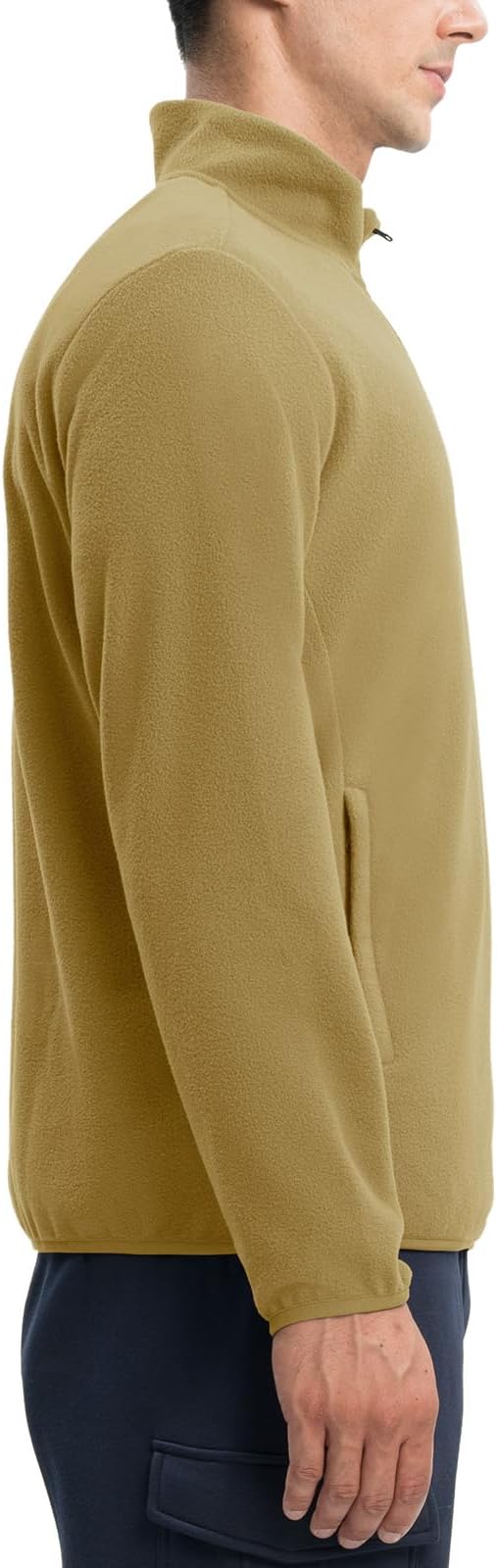 Donhobo Mens Lightweight Fleece Quarter Zip Jacket - Soft Warm Hiking Pullover with Zip Pockets