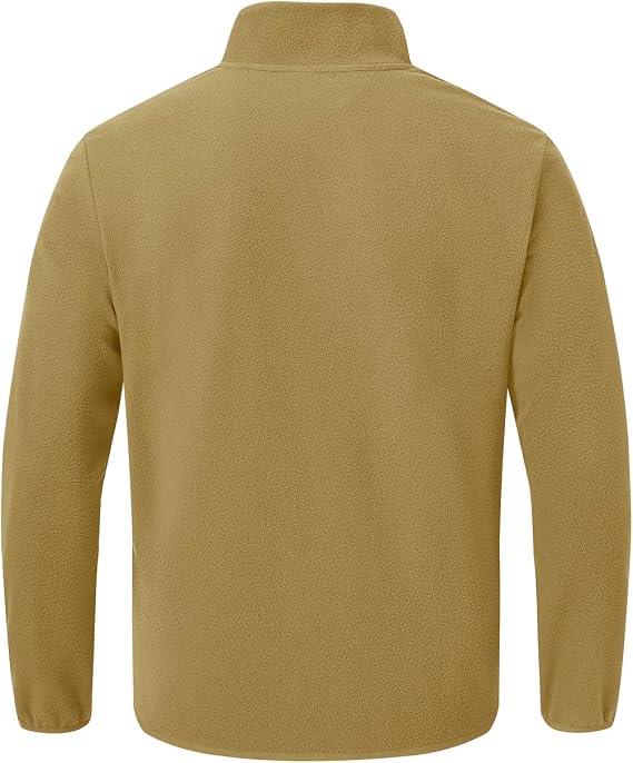 Donhobo Mens Lightweight Fleece Quarter Zip Jacket - Soft Warm Hiking Pullover with Zip Pockets