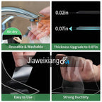 Jiaweixiang Heavy Duty Double Sided Tape | Strong Clear Mounting Strips | Reusable & Removable Wall Tape for Pictures, Posters, Hooks | 0.07" Thick Upgrade | Brand New in Barn