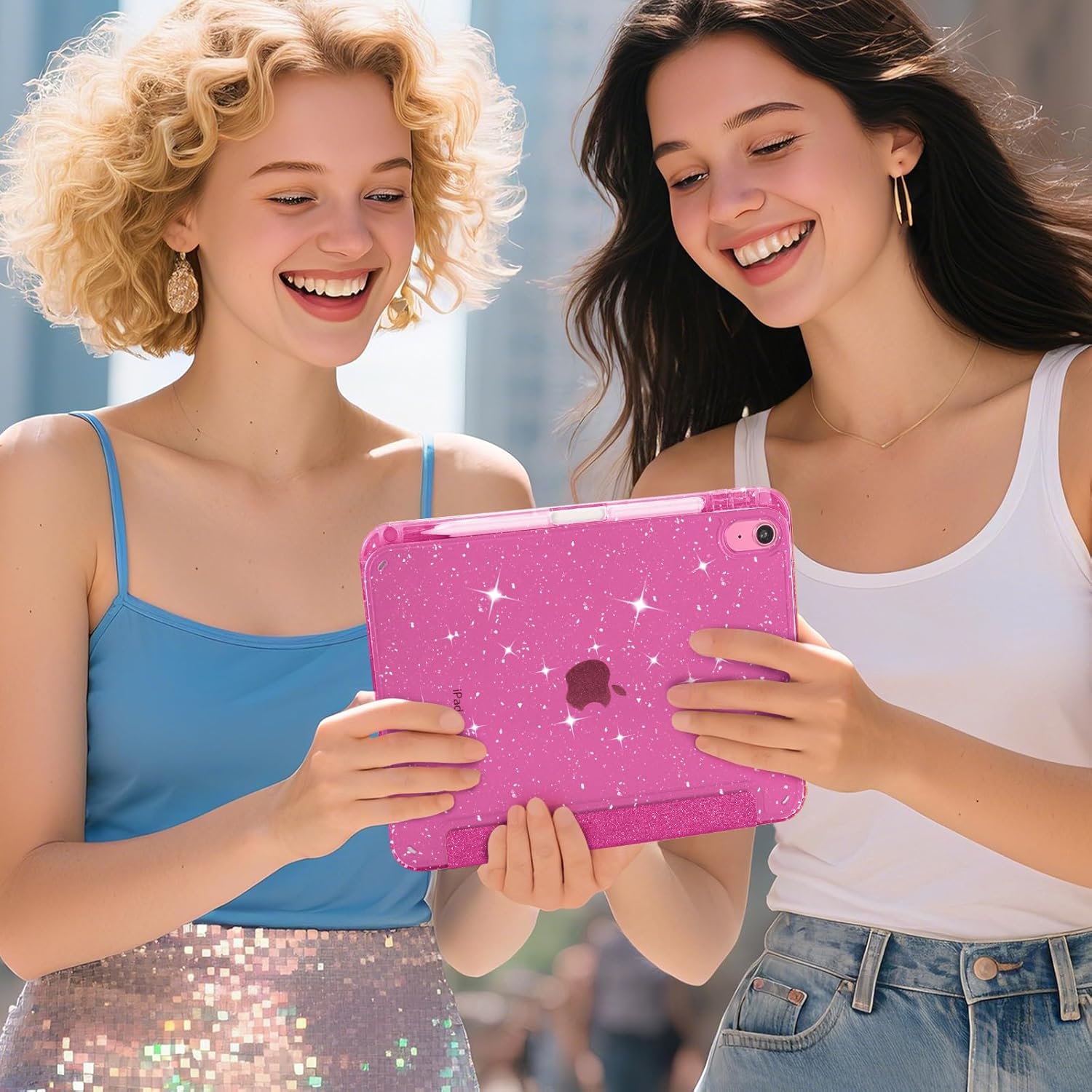 Sparkle Glitter iPad Case with Pencil Holder & Full Protection – 11th/10th Gen