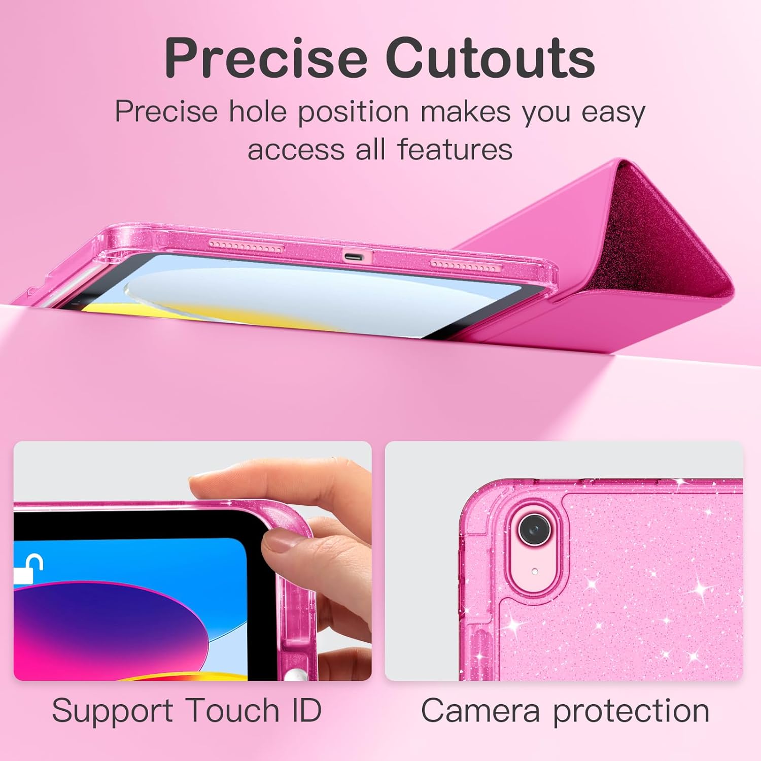 Sparkle Glitter iPad Case with Pencil Holder & Full Protection – 11th/10th Gen
