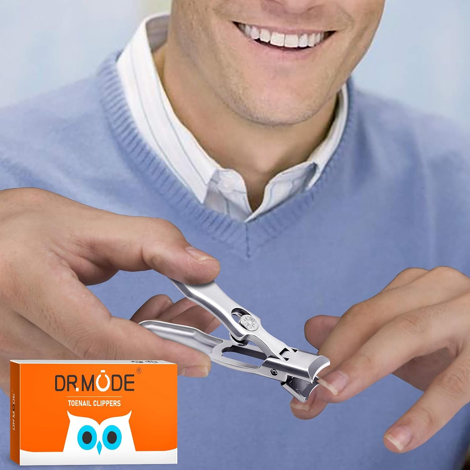Drmode Heavy Duty Toenail Clippers For Thick Nails - 12mm Wide Jaw With Anti-splash Catcher, Sharp Curved Blade, Safety Lock, Nail File + Storage Case
