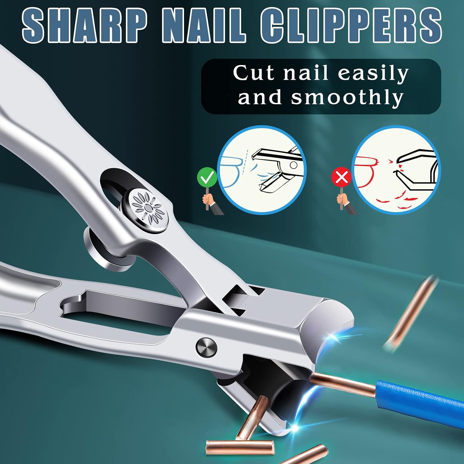 Drmode Heavy Duty Toenail Clippers For Thick Nails - 12mm Wide Jaw With Anti-splash Catcher, Sharp Curved Blade, Safety Lock, Nail File + Storage Case
