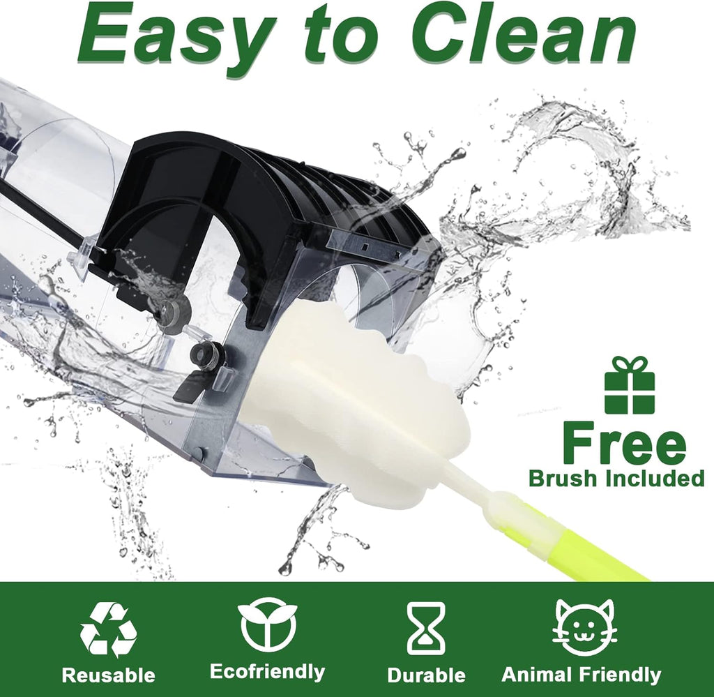 EGOFLYYA 2-Pack Humane Mouse Traps | No-Touch, Safe Indoor & Outdoor Use | Reusable & Eco-Friendly | Quick Rodent Catcher with Cleaning Brushes | Brand New in Barn!