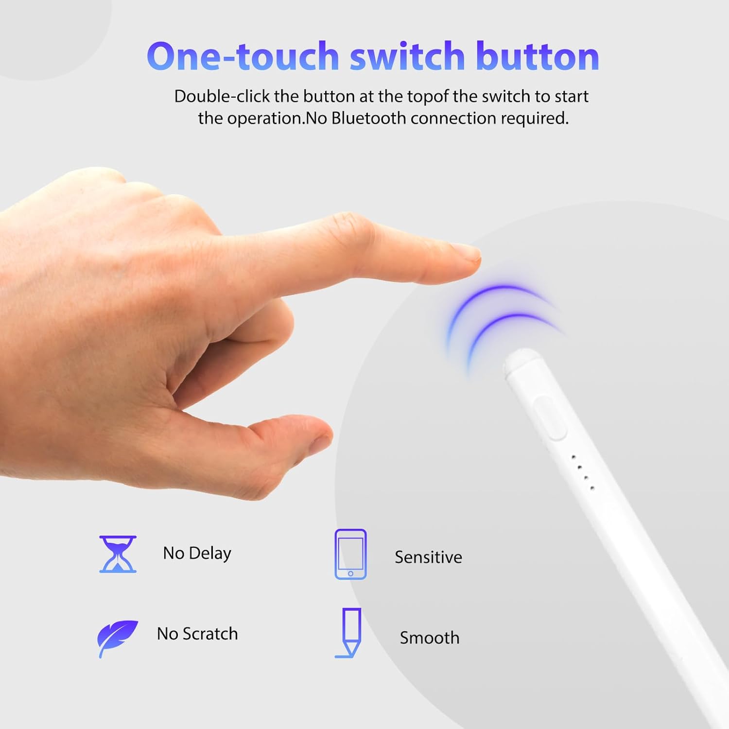EKJANEPE Magnetic iPad Stylus Pen with tilt sensitivity, USB-C fast charging, and 10-hour battery life for iPad Air and iPad Pro.