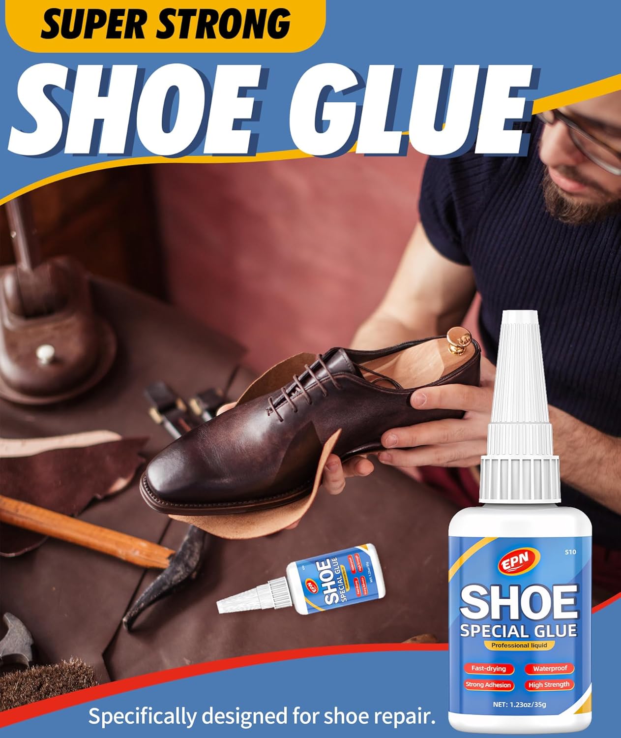 EPN Super Strong Shoe Repair Glue Kit - 35g x 2 Pack | Heavy Duty, Waterproof & Fast-Drying - Zeta Store