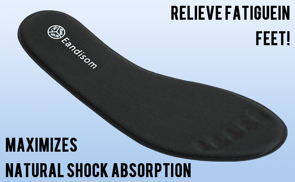 Eandisom Memory Foam Insoles UK 5 - Soft Comfort Cushioned Shoe Inserts for Women - Breathable Replacement Insoles for Running Shoes, Sneakers, Trainers, Work Shoes & Boots