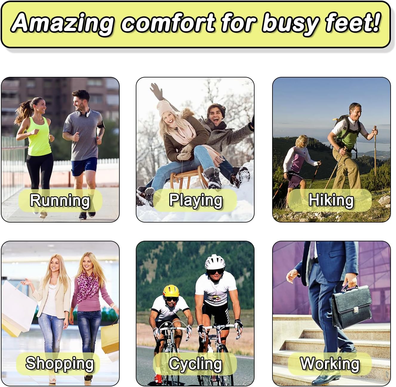 Eandisom Memory Foam Insoles UK 5 - Soft Comfort Cushioned Shoe Inserts for Women - Breathable Replacement Insoles for Running Shoes, Sneakers, Trainers, Work Shoes & Boots