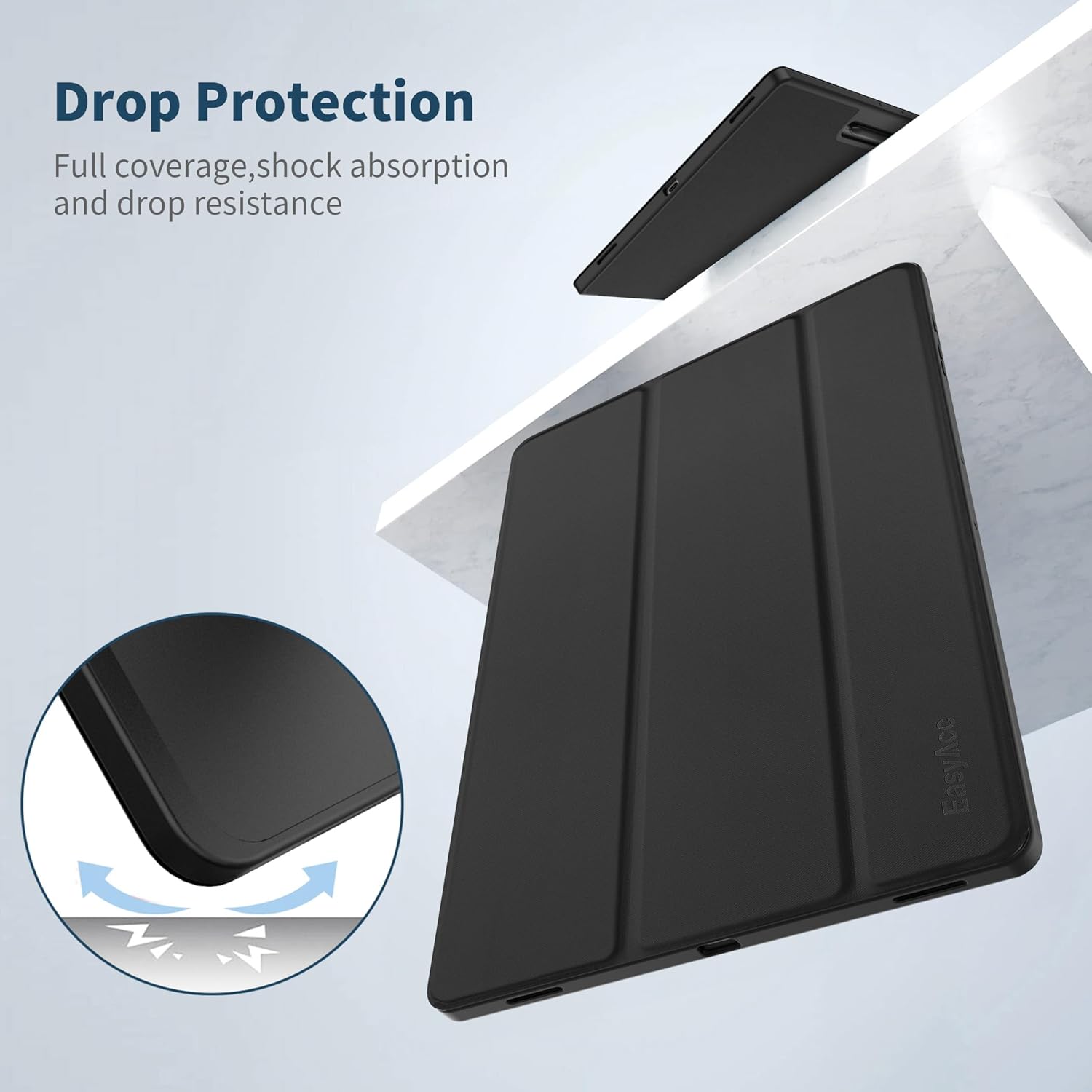 EasyAcc ultra-slim PU leather case for Samsung Galaxy Tab S10 Ultra, S9 Ultra, or S8 Ultra 14.6-inch with auto wake/sleep and S Pen holder