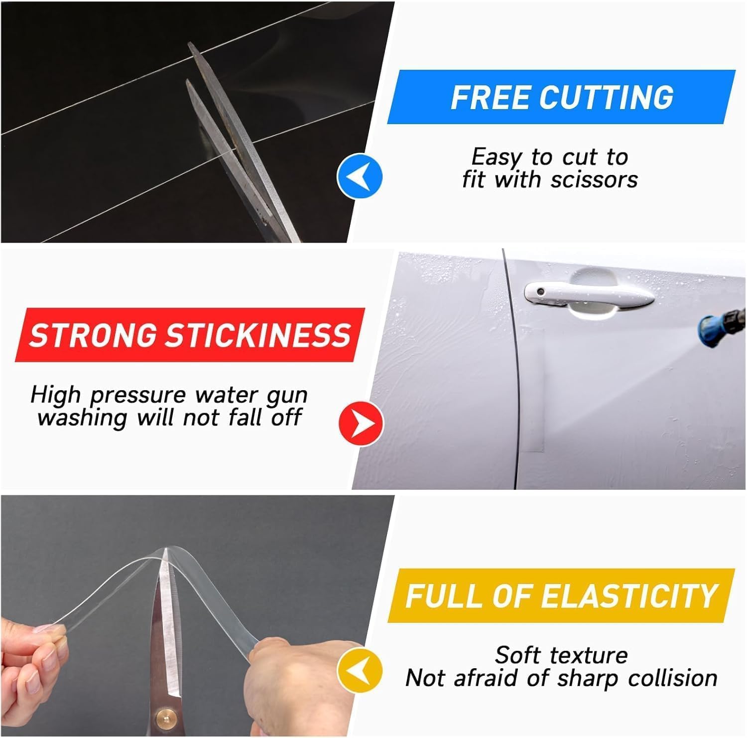 Einesin Car Door Edge Protector Film - 5cm X 10m Clear Invisible Ppf Tape - Anti-scratch Waterproof Door Sill & Bumper Guard