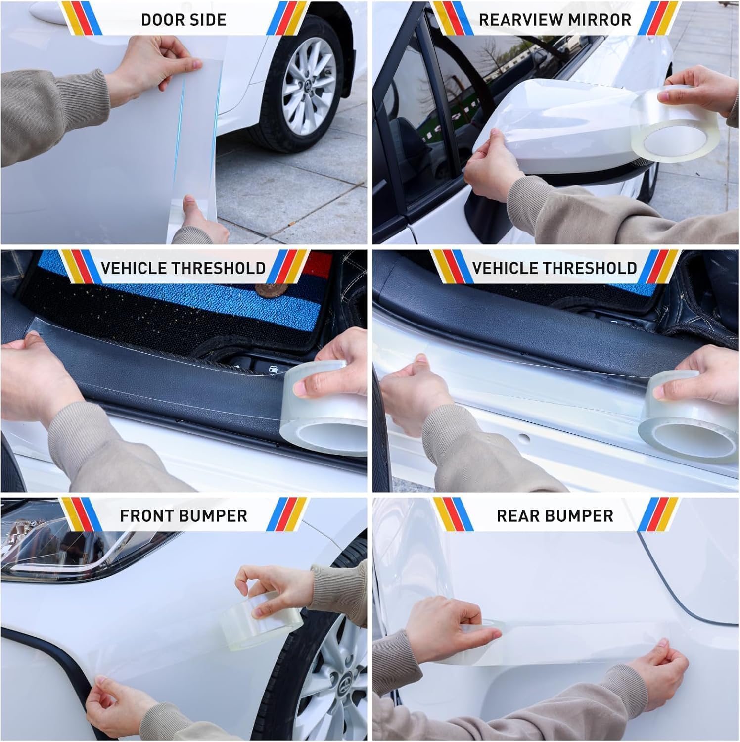 Einesin Car Door Edge Protector Film - 5cm X 10m Clear Invisible Ppf Tape - Anti-scratch Waterproof Door Sill & Bumper Guard