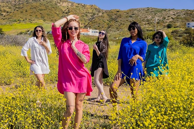 Ekouaer Women's Bikini Beach Cover Up | Summer Ladies Swimsuit | Beach Dress | Size M