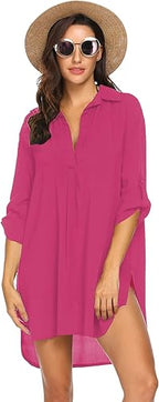 Ekouaer Women's Bikini Beach Cover Up | Summer Ladies Swimsuit | Beach Dress | Size M