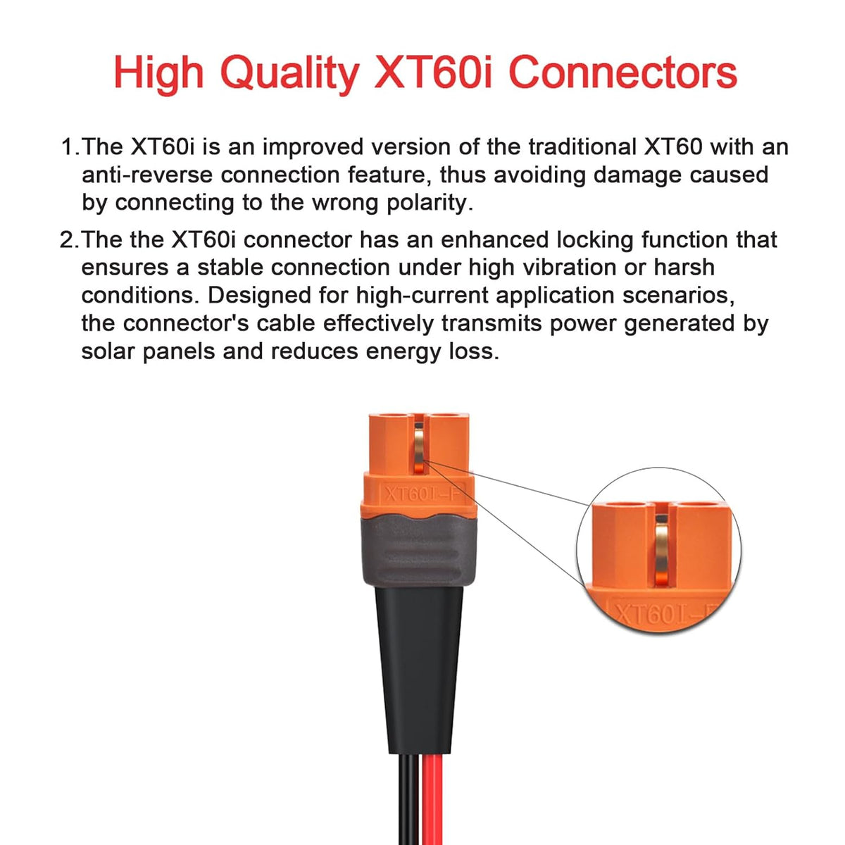 ElfCulb Solar to XT60i Cable - 12AWG 3M / 10FT Solar Connector to XT60i Adapter for Portable Power Station & Solar Panel