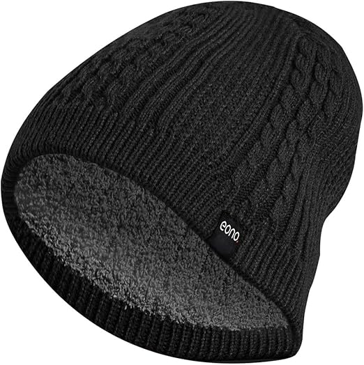 Eono unisex cuffed beanie in soft knit fabric, ideal for winter warmth for men and women, with a comfortable stretch fit.