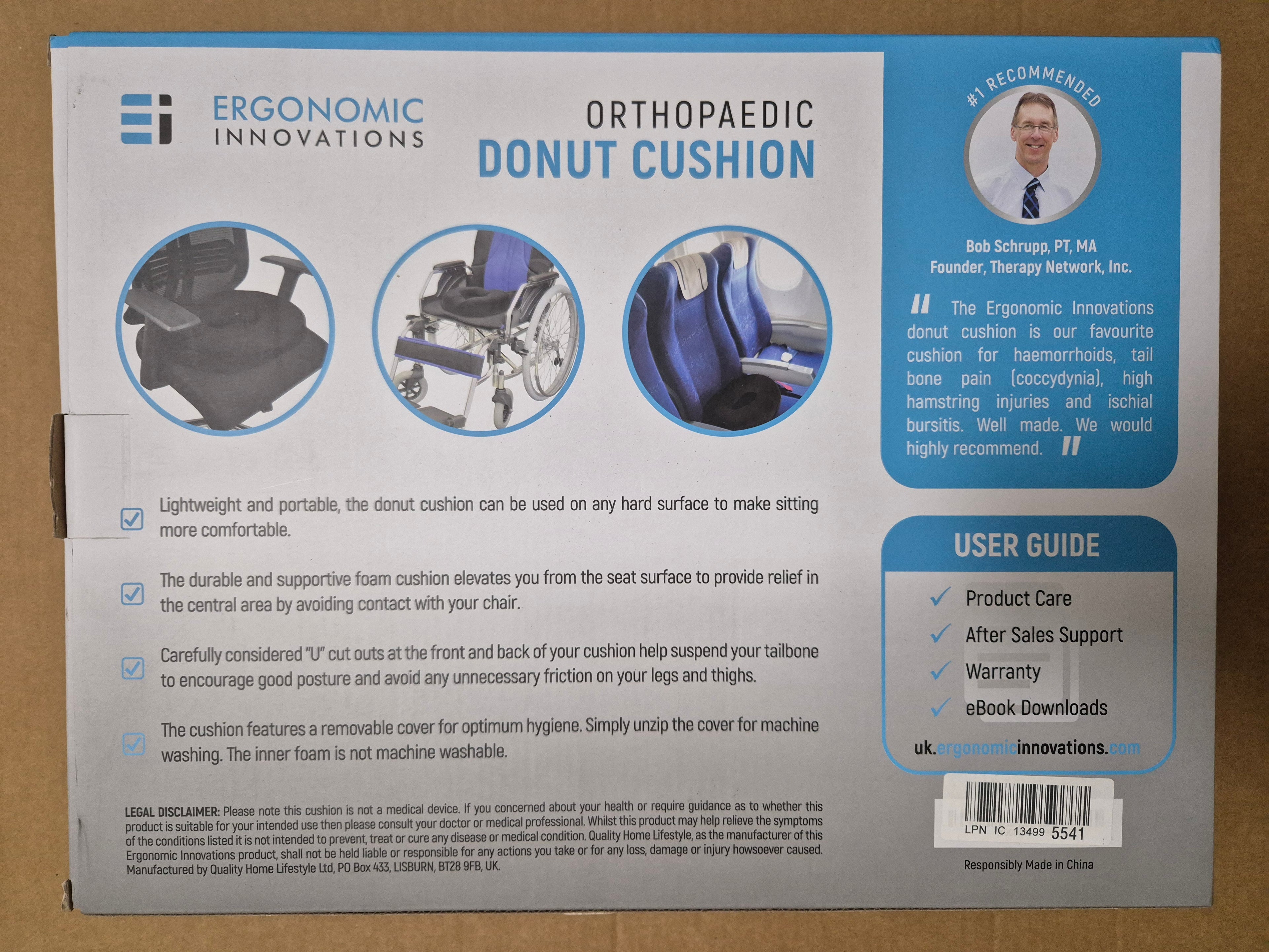 Ergonomic Innovations. Brand New Orthopaedic Donut Cushion - Ultimate Relief for Tailbone & Haemorrhoids - Zeta Store