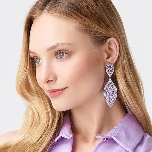 Ever Faith Sparkly Rhinestone Crystal Drop Dangle Earrings | Statement Teardrop Wedding & Party Costume Jewellery for Women | A Real Bargain for a Brand-New, Glamorous You!