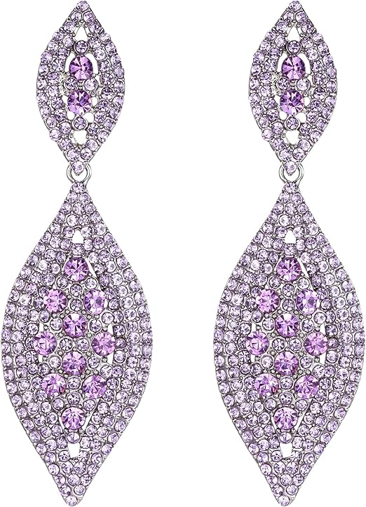 Ever Faith Sparkly Rhinestone Crystal Drop Dangle Earrings | Statement Teardrop Wedding & Party Costume Jewellery for Women | A Real Bargain for a Brand-New, Glamorous You!