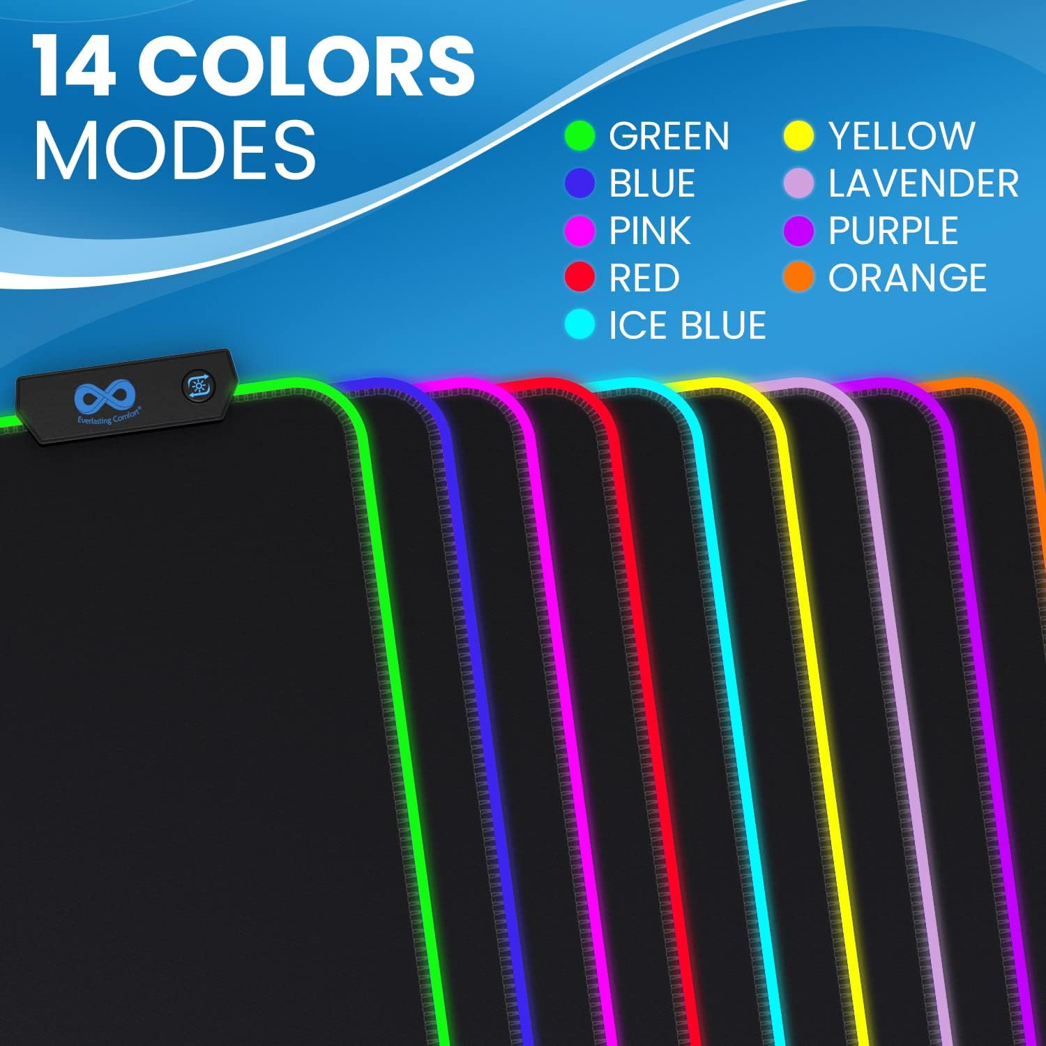 Everlasting Comfort XL RGB Gaming Mouse Pad - 15 Color Modes, Free Wrist Rest & Waterproof Desk Mat ✨ - Zeta Store