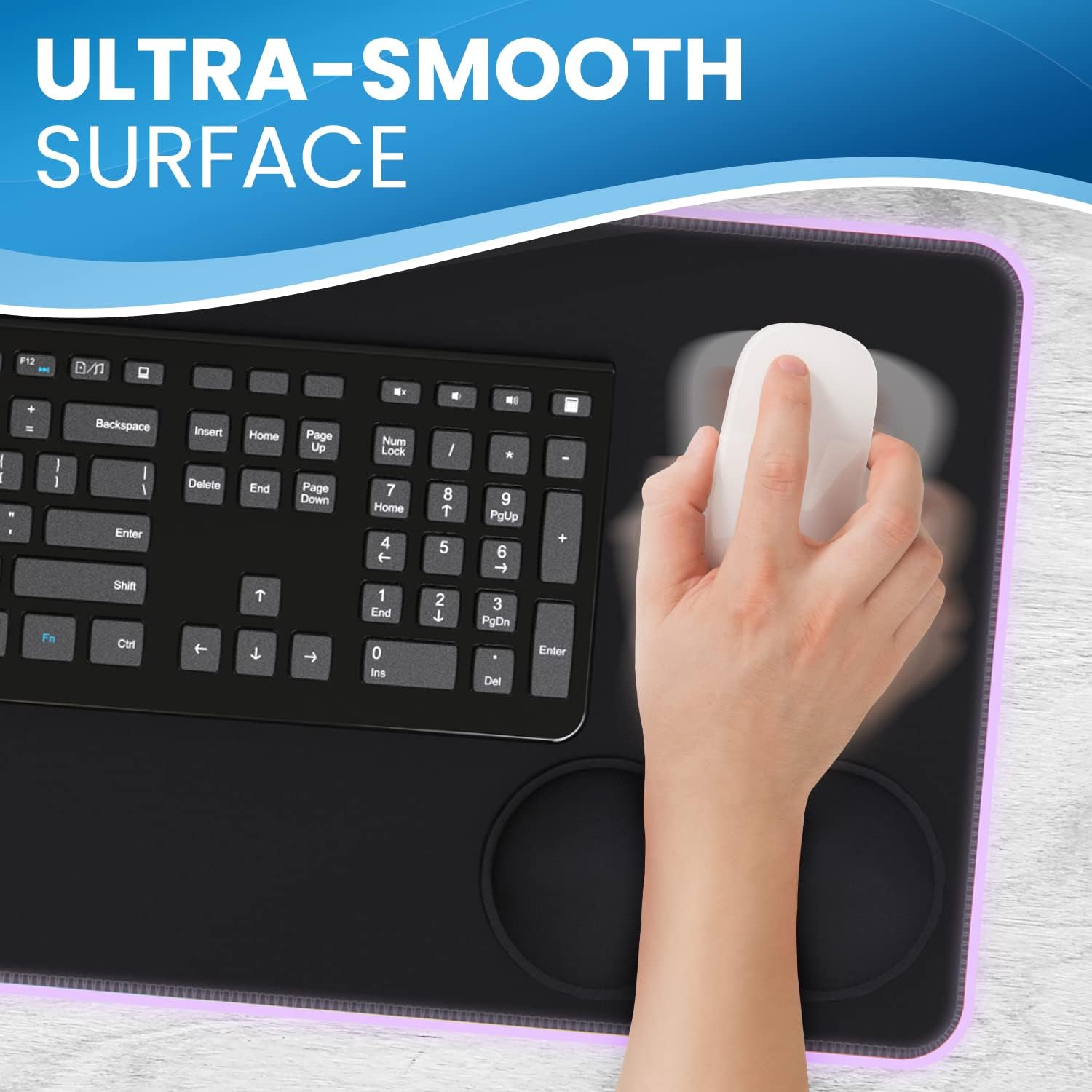 Everlasting Comfort XL RGB Gaming Mouse Pad - 15 Color Modes, Free Wrist Rest & Waterproof Desk Mat ✨ - Zeta Store