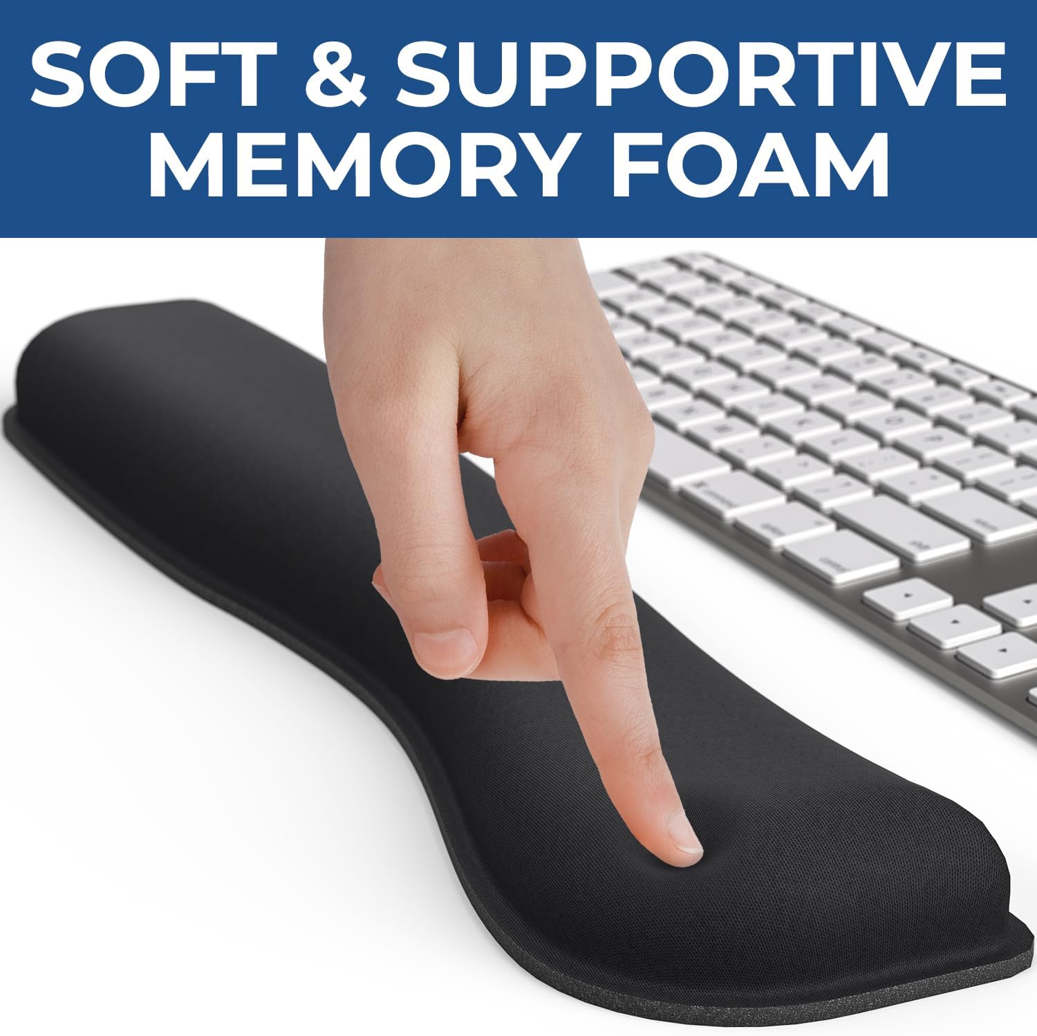 Everlasting Comfort ergonomic memory foam mouse pad and keyboard wrist rest set with cushioned support for carpal tunnel relief.