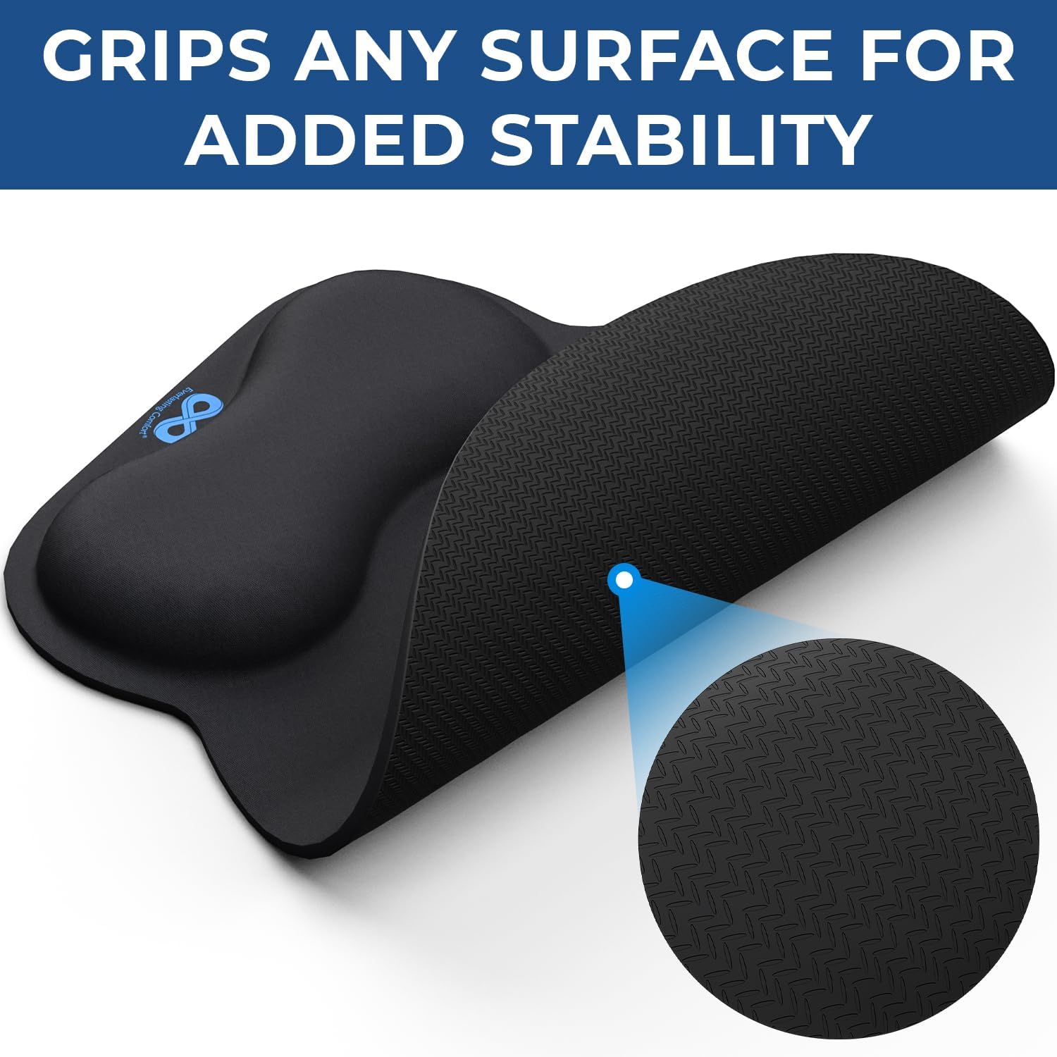Everlasting Comfort ergonomic memory foam mouse pad and keyboard wrist rest set with cushioned support for carpal tunnel relief.