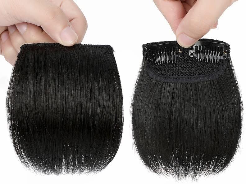 Sjzdylxy 2-Pack 10cm Straight Clip-In Hair Volume Pads - Invisible Fluffy Hair Topper Extensions for Thinning Hair Women | Short Hair Pieces with Anti-Slip Clips