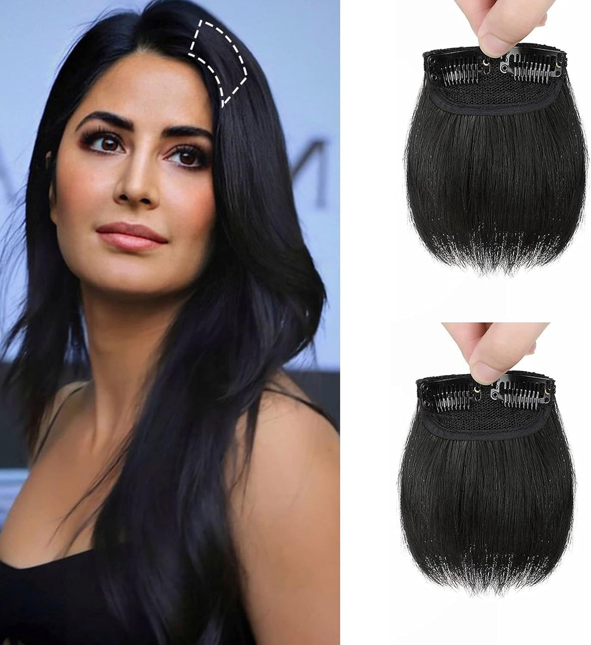 Sjzdylxy 2-Pack 10cm Straight Clip-In Hair Volume Pads - Invisible Fluffy Hair Topper Extensions for Thinning Hair Women | Short Hair Pieces with Anti-Slip Clips
