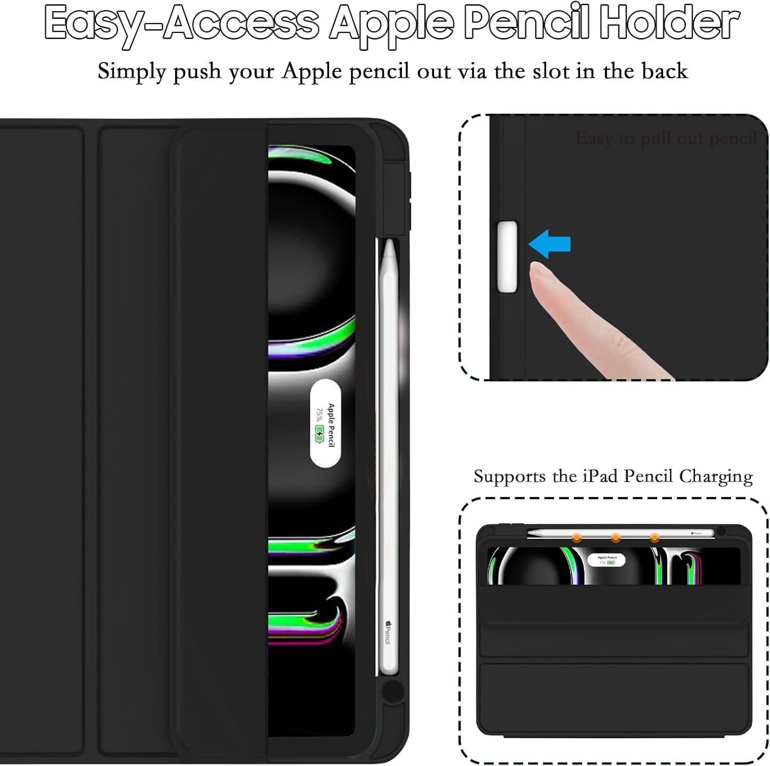 FANSONG Case for iPad Pro 13 inch 2024 M4 (7th Gen) | Slim Trifold Stand & Magnetic Cover | Apple Pencil Charging Holder | 🆕 Brand New & A Real Bargain! 🚨