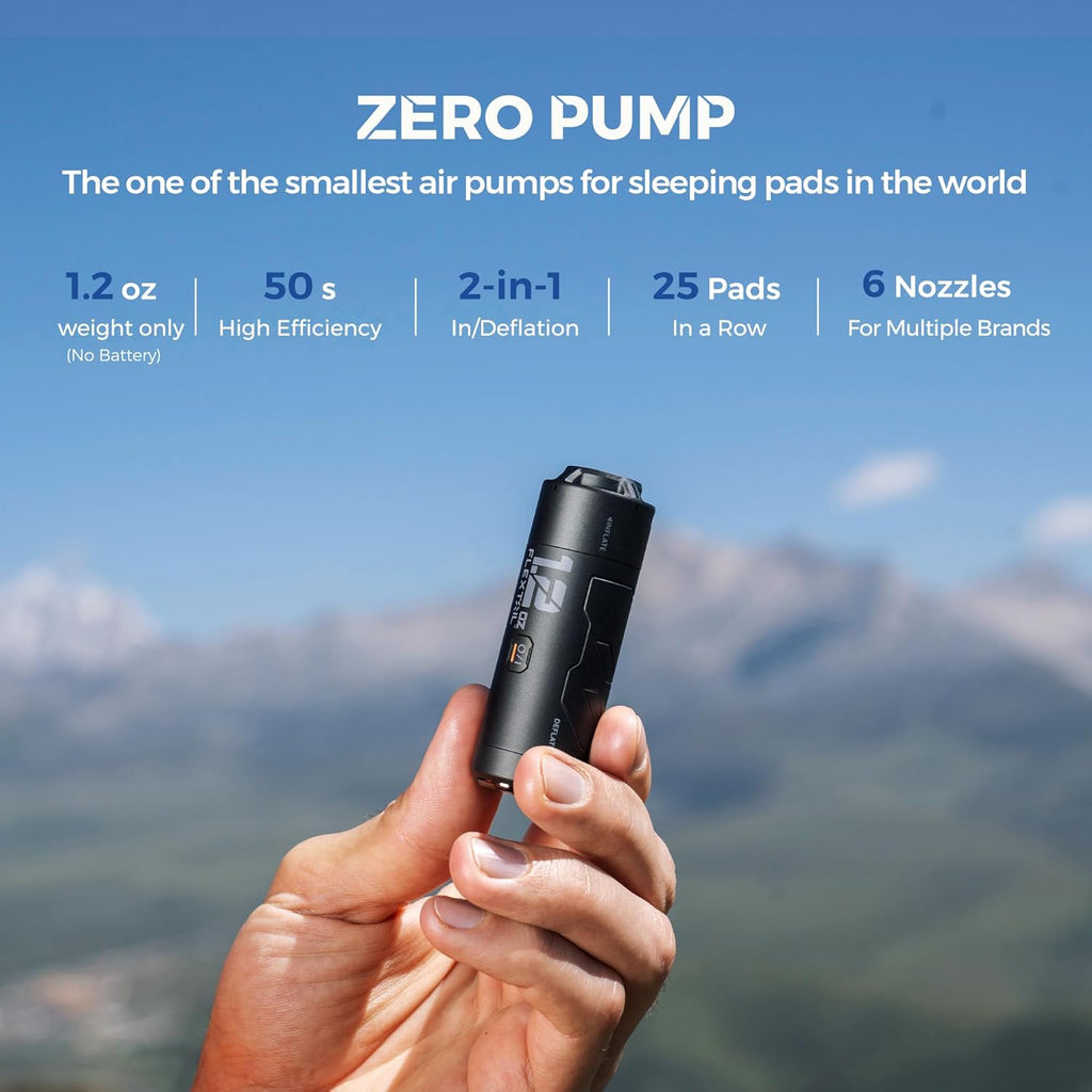 FLEXTAIL Zero Pump: World's Lightest 2-in-1 Electric Air Pump | 1.2oz | Fast 180L/min Inflation