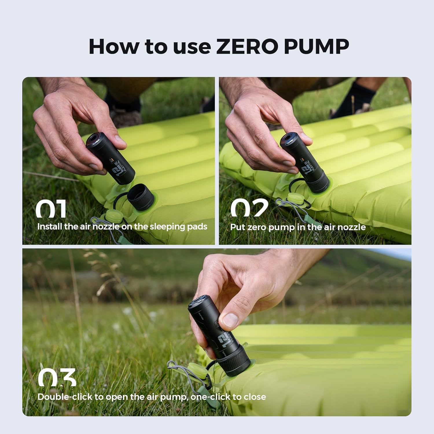 FLEXTAIL Zero Pump: World's Lightest 2-in-1 Electric Air Pump | 1.2oz | Fast 180L/min Inflation